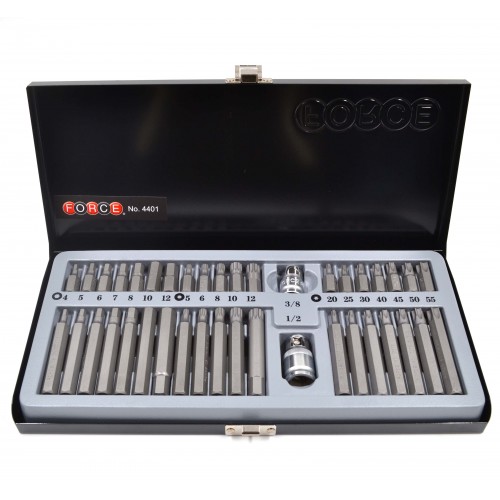 Набір насадок 1/2", 10мм, HEX, TORX, SPLINE 40од. 4401 F FORCE